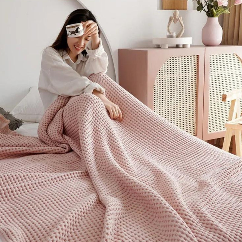 Olivia Waffle Throw Blanket