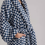 Cloud Weave Checkerboard Bathrobe