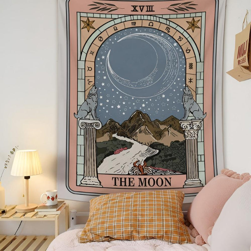 Moon Tarot Tapestry Blanket