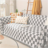 Checkerboard Anti-Scratch Sofa Cover