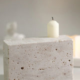 Dual Travertine Taper Candle Holder