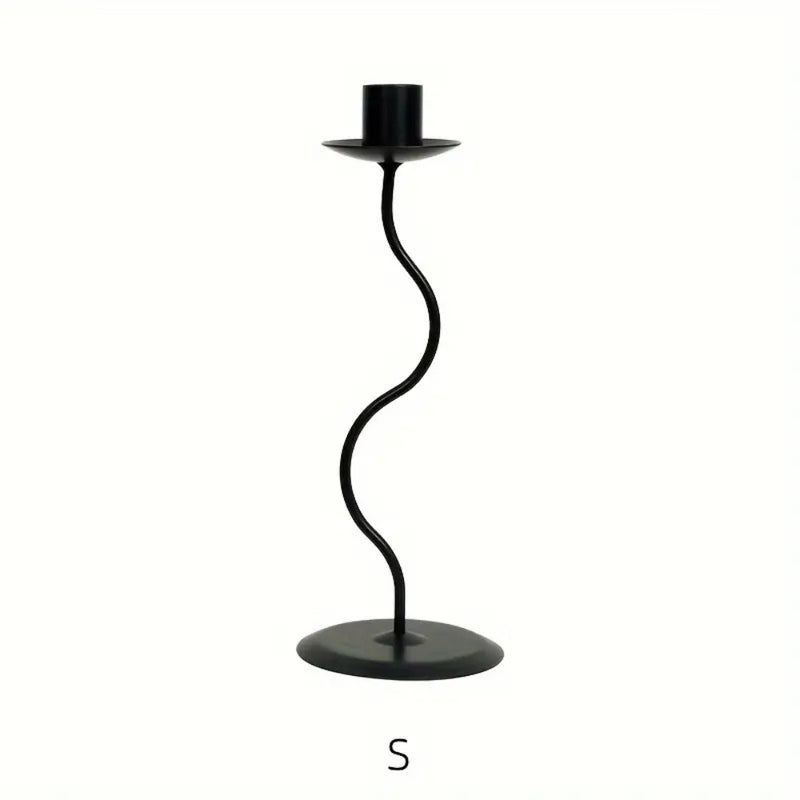 Sculpted Wavy Iron Candle Holder