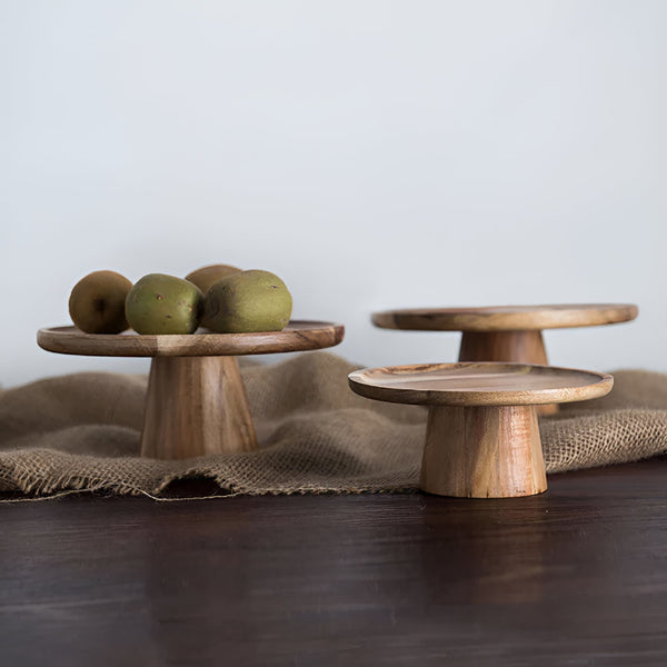 High Stand Wooden Cake Plate