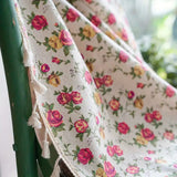 Floral Tasseled Soft Cotton Curtain