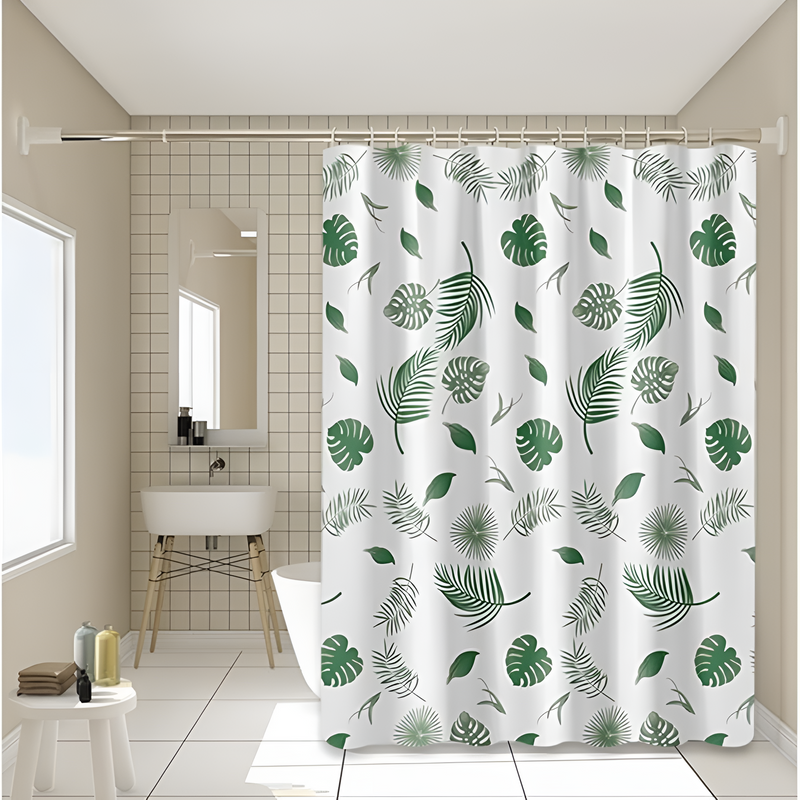 Green Palm Leaf Shower Curtain