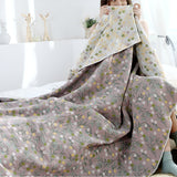 Leafy Floral Cotton Gauze Blanket