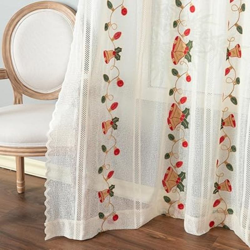 Festive Red Bell Curtains