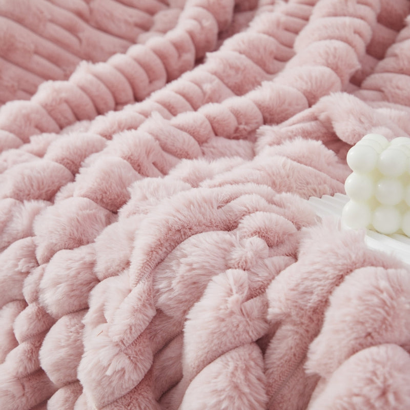 Plush Soft Faux Rabbit Blanket