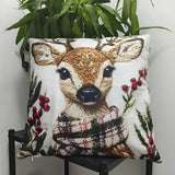 Charming Christmas Reindeer Cushion Cover