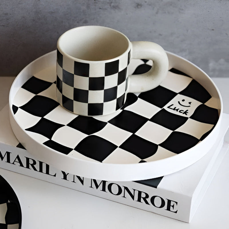 Round Checkerboard Storage Tray