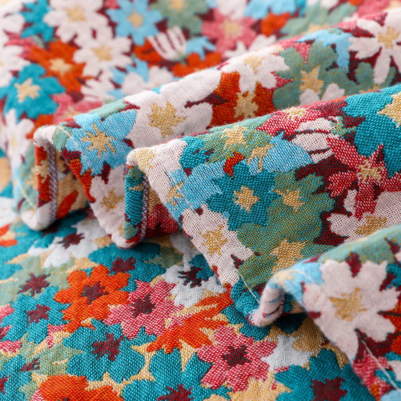 Floral Fiesta Cotton Blanket