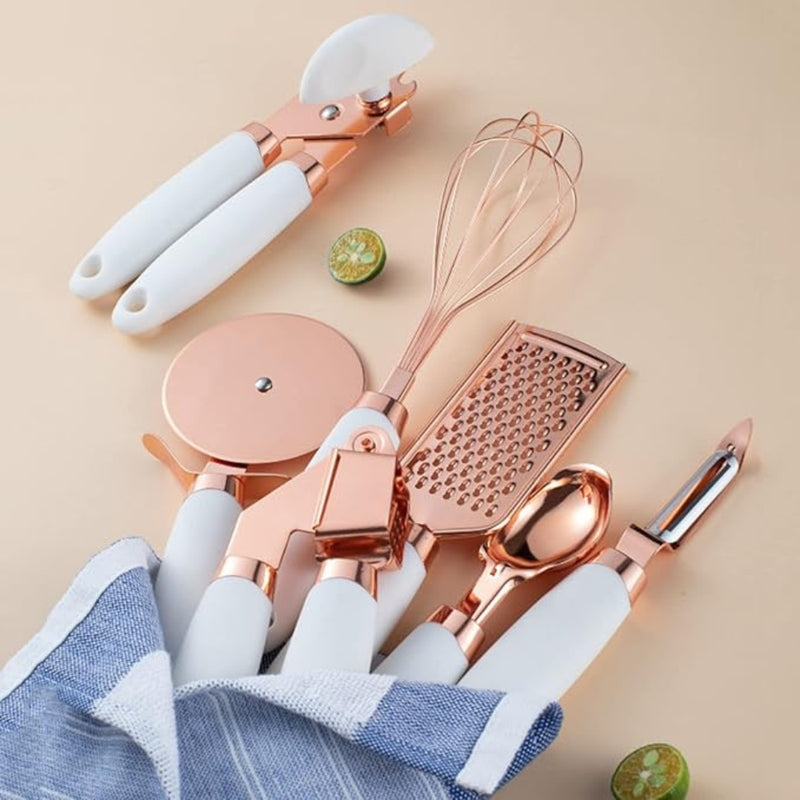 7-Piece Rose Gold Cooking Set