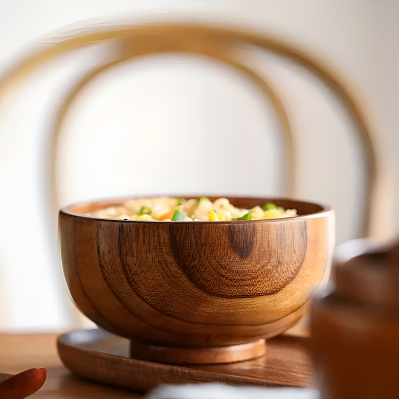 Rustic Jujube Wooden Bowl