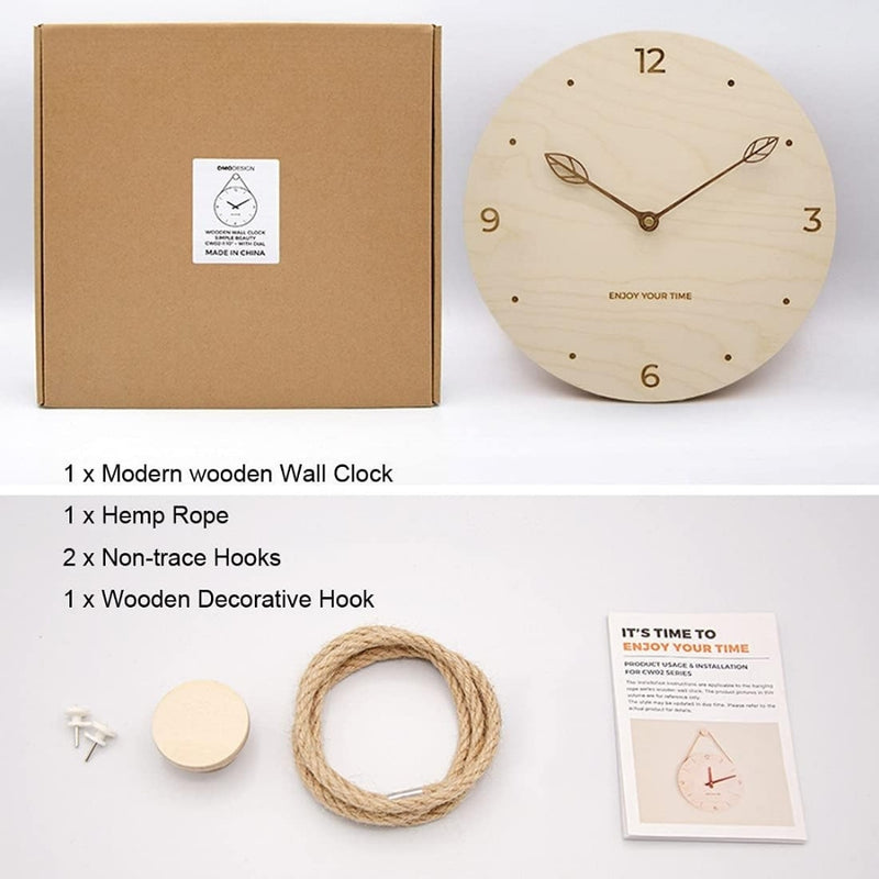 Minimalist Rope Wood Wall Clock