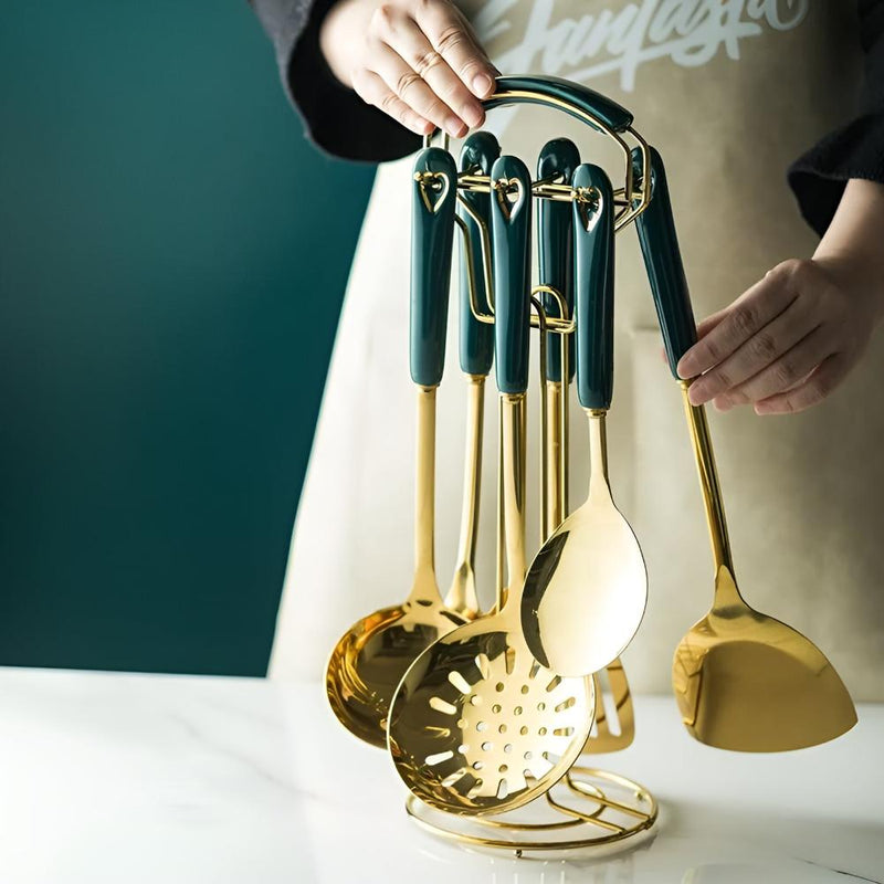 Golden Stainless Steel Utensil Set