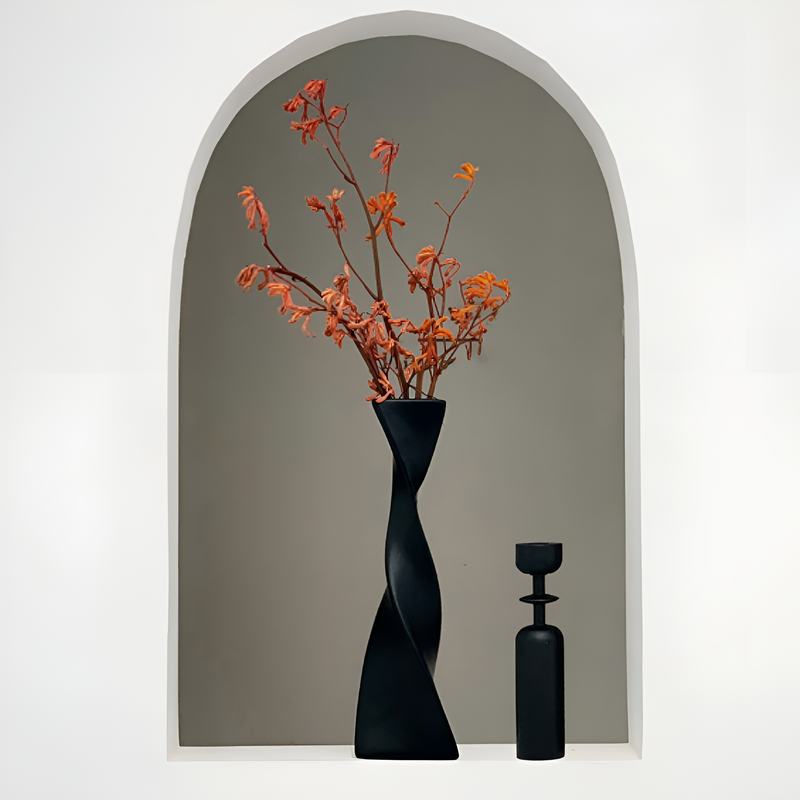 Slender Twisted Ceramic Vase