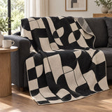 Artevana Monochrome Geometric Throw Blanket