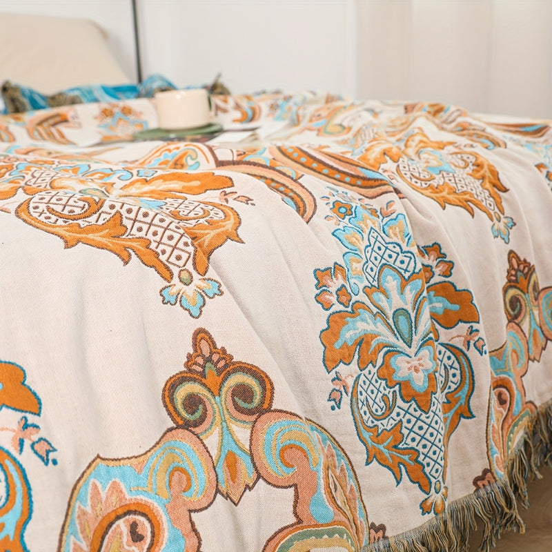 Baroque Bloom Reversible Cotton Blanket
