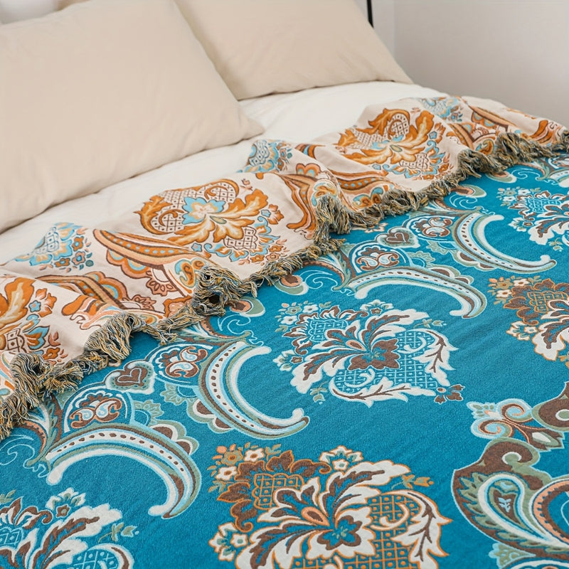 Baroque Bloom Reversible Cotton Blanket
