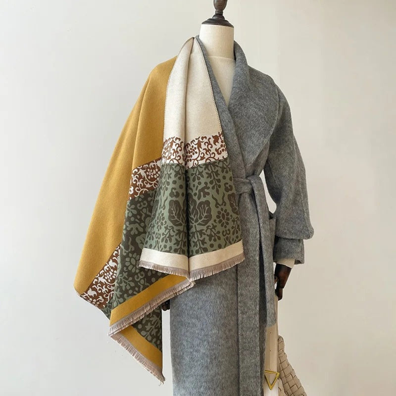 Boho Ethnic Floral Edge Scarf