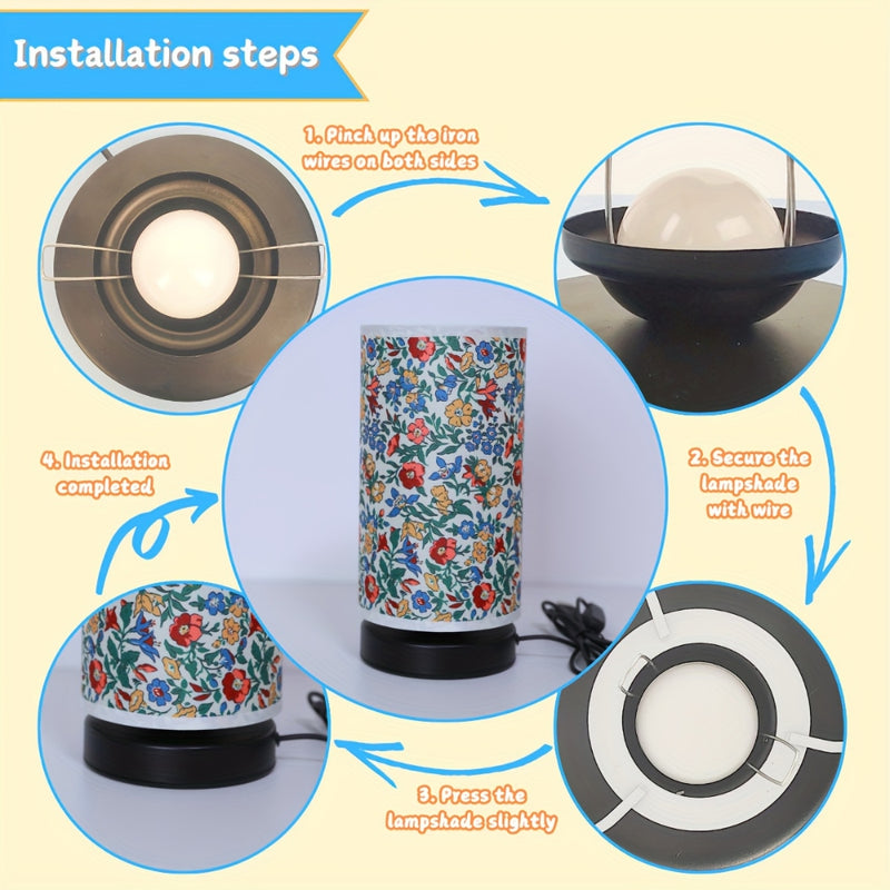 Botanical Floral Fabric Lighting Table Lamp