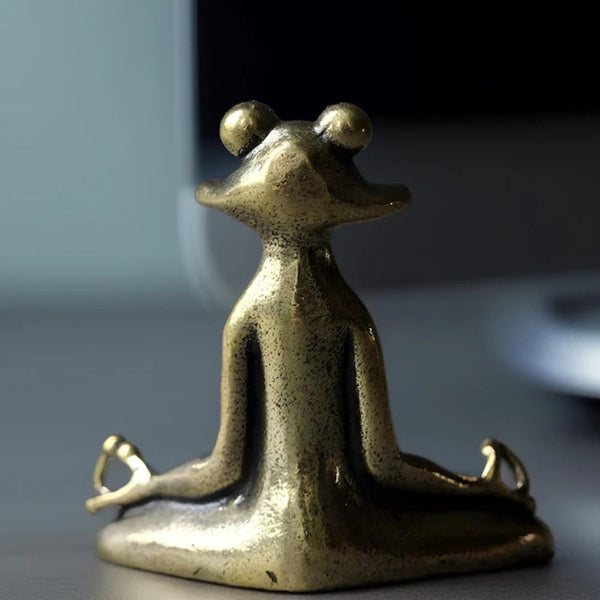 Calm Lotus Frog Miniature Figurine
