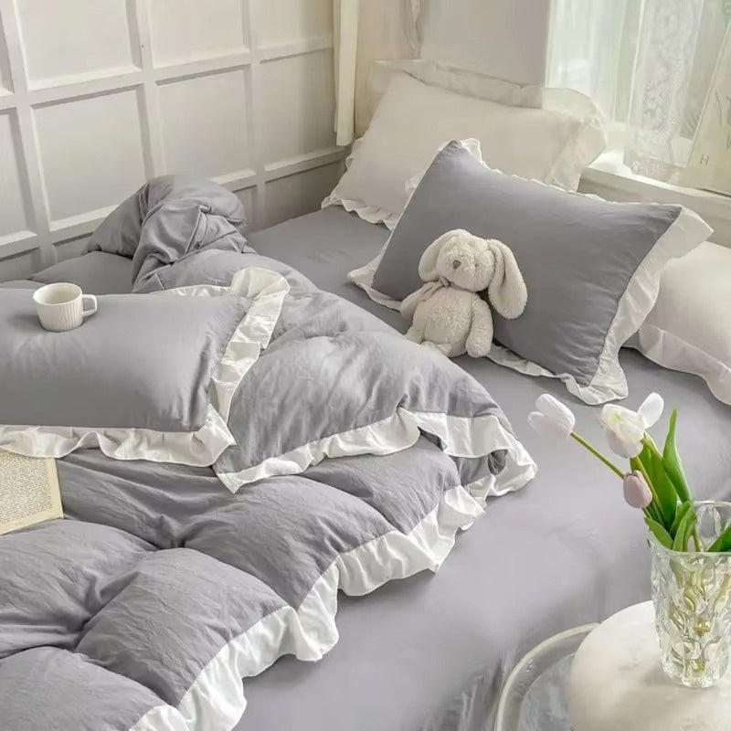 Cottagecore Ruffle Cotton | 4pcs Bedding Set