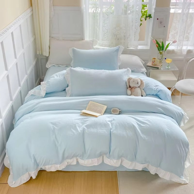 Cottagecore Ruffle Cotton | 4pcs Bedding Set