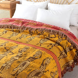 Cultural Rhythm Tassel Cotton Blanket