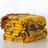 Cultural Rhythm Tassel Cotton Blanket