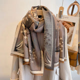 Elegant Floral Jacquard Woven Scarf