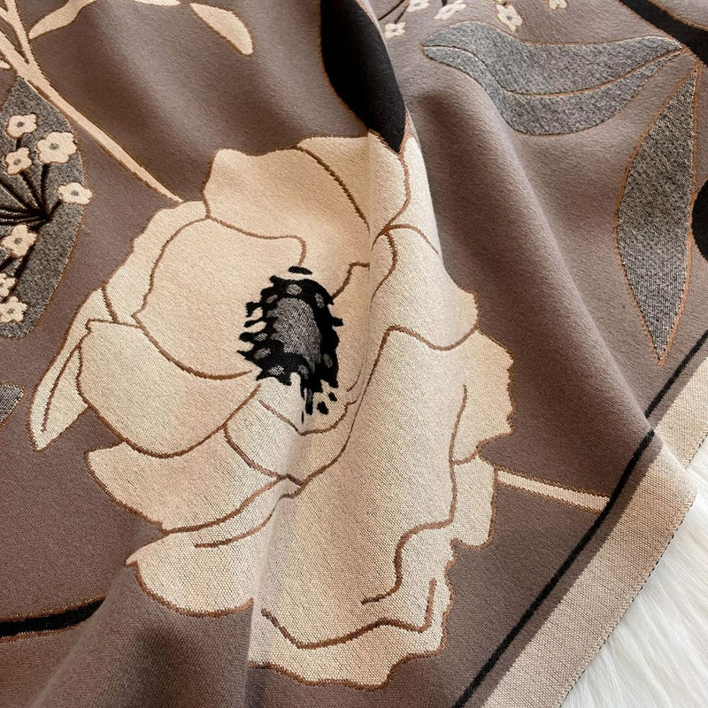 Elegant Floral Jacquard Woven Scarf