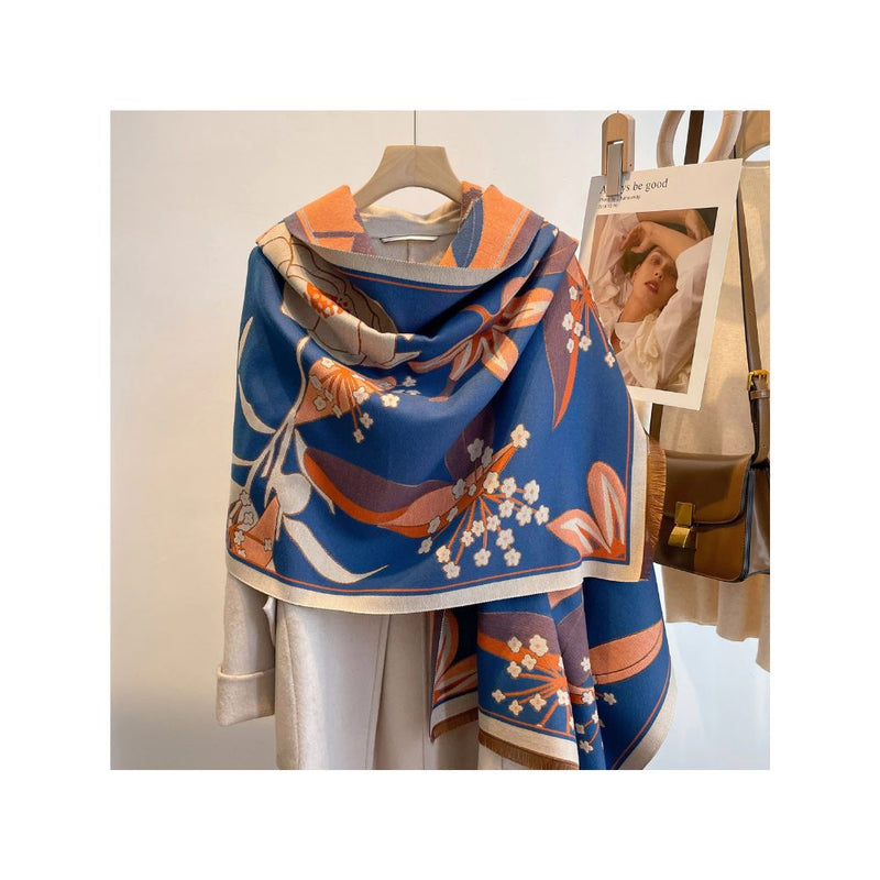 Elegant Floral Jacquard Woven Scarf