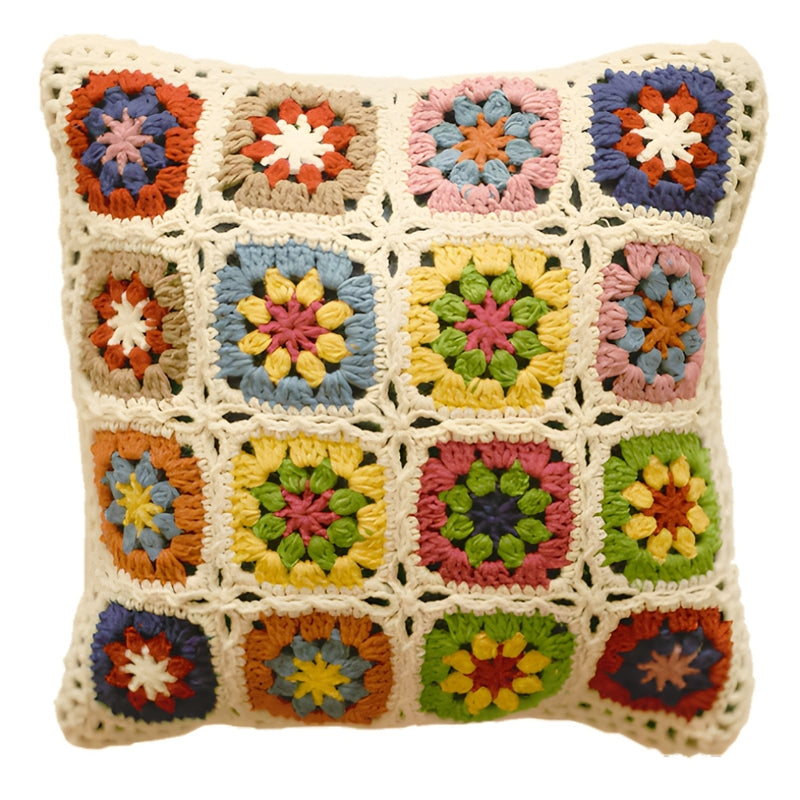 Floral Crochet Cushion Cover