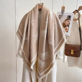 Ginkgo Leaf Print Tassel Shawl