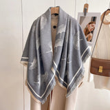 Ginkgo Leaf Print Tassel Shawl