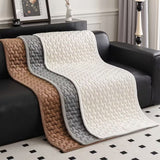Grid Brick Stitch Plush Couch Cover