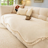 Luxury Chenille Woven Texture Tassel Sofa Cover