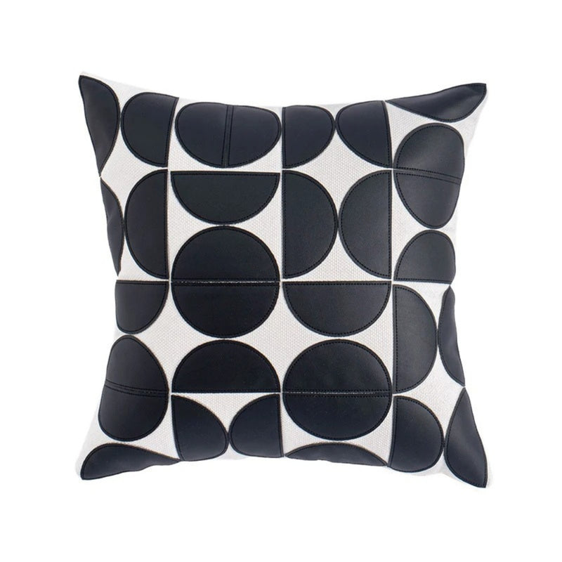 Luxury Embroidered Faux Leather Sofa Cushion Cover