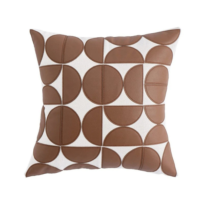 Luxury Embroidered Faux Leather Sofa Cushion Cover