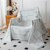 Mixed Tone Geometric Cotton Blanket