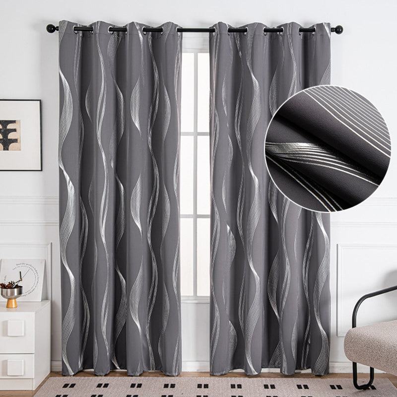 Modern Wave Pattern Blackout Curtain