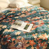 Modish Floral Cotton Tassel Throw Blanket