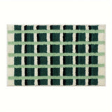 Moss Green Geometric Flock Bath Mat