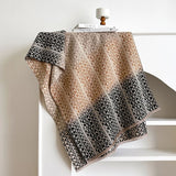 Nordic Pattern Knit Winter Shawl