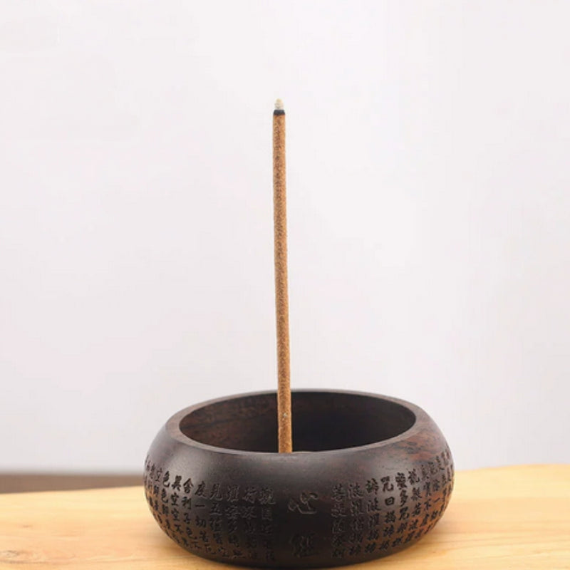 Round Solid Wood Incense Stick Holder