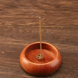 Round Solid Wood Incense Stick Holder