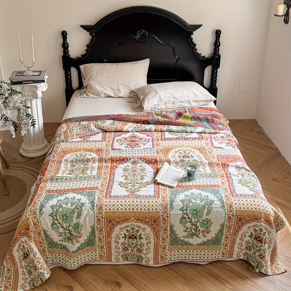 Rustic Floral Patchwork Bedspread