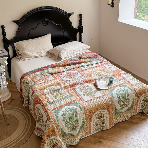 Rustic Floral Patchwork Bedspread