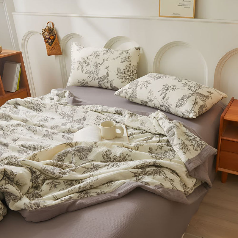 Soft Cotton Gauze Reversible Blanket
